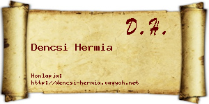 Dencsi Hermia névjegykártya